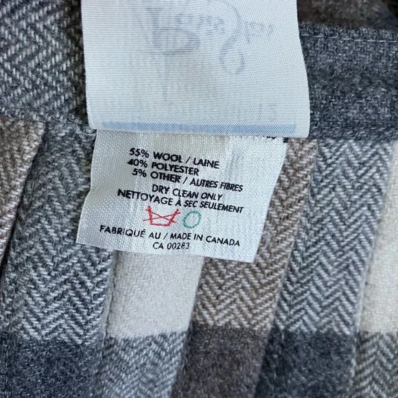 Vintage Paris  Star Gray Neutral Plaid Pleated Kilt Midi Skirt 26" - Picture 5 of 8